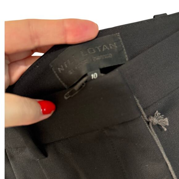 NWT! Nili Lotan 10 Slouchy $575 Virgin Wool Montana Dress Pants Pleated Black - Picture 12 of 13